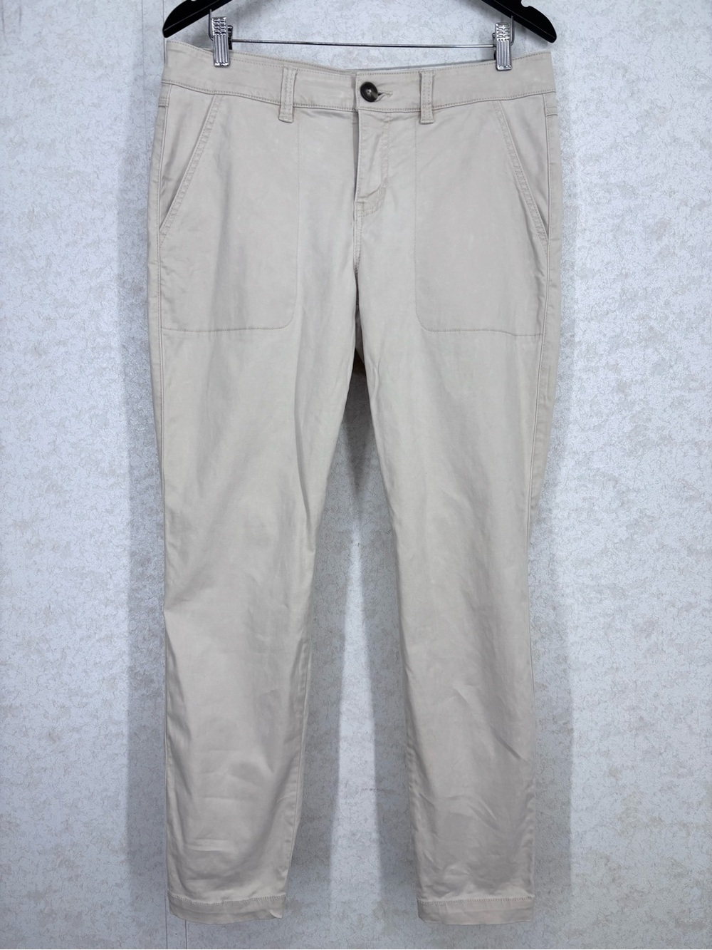 Cabi Hutton Jogger #5178 Sand Dune Mid-Rise Ankle Length Stretch Twill Pants, 8